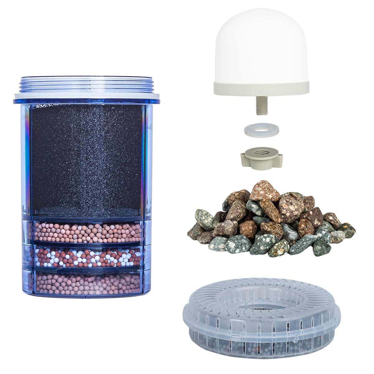 Aqualine 12 liter - Jaarset Filters + Alkalische Ring + Mineraalstenen