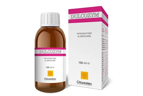Dulcozym supplement van CitoZeatec in een verpakking met tabletten, geschikt voor spijsverteringsondersteuning.